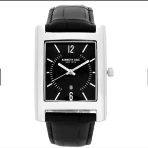 Kenneth Cole Men's 38mm 10031327 Leather Watch - Silver/Black